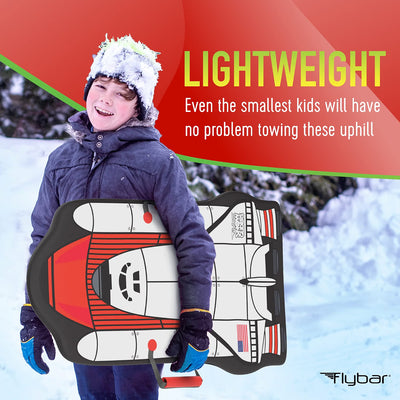 Flybar Kids 36” Foam Snow Sled with Slick Bottom & PE Core Build, Holds Up To 110 Lbs