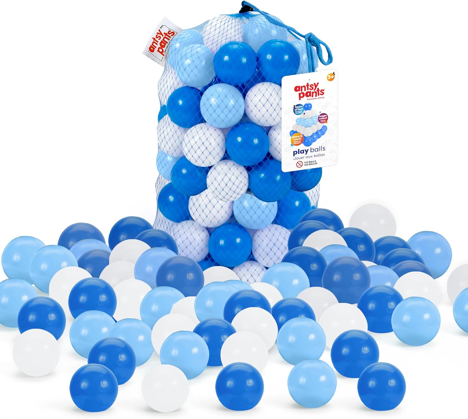 Antsy Pants 100 Ball Pit Balls, Non-Toxic Ball Pit for Toddlers 1-3