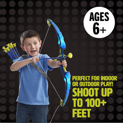 LED Light-Up Archery Bow & Arrow Set, 10 Suction Cup Arrows, LED Target, Ages 6+