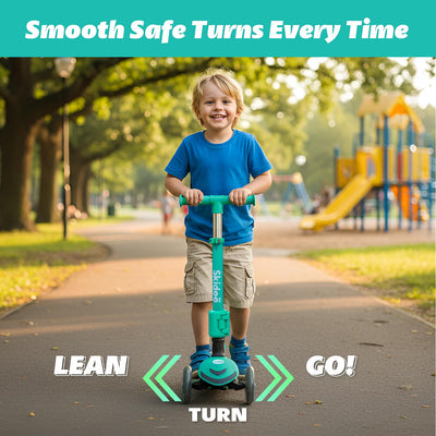SKIDEE Kids 3-Wheel Scooter, Foldable, Adjustable Height, LED Wheels