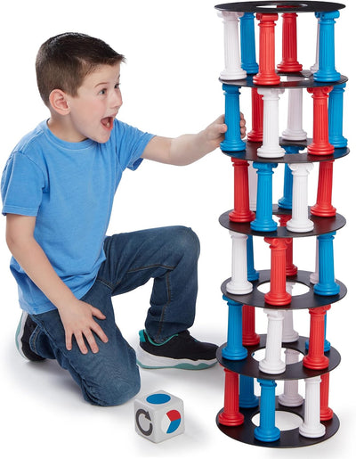 NSG Giant Tumbling Tower Game, 36 Pieces, Foam Dice & Storage Bag, Ages 5+