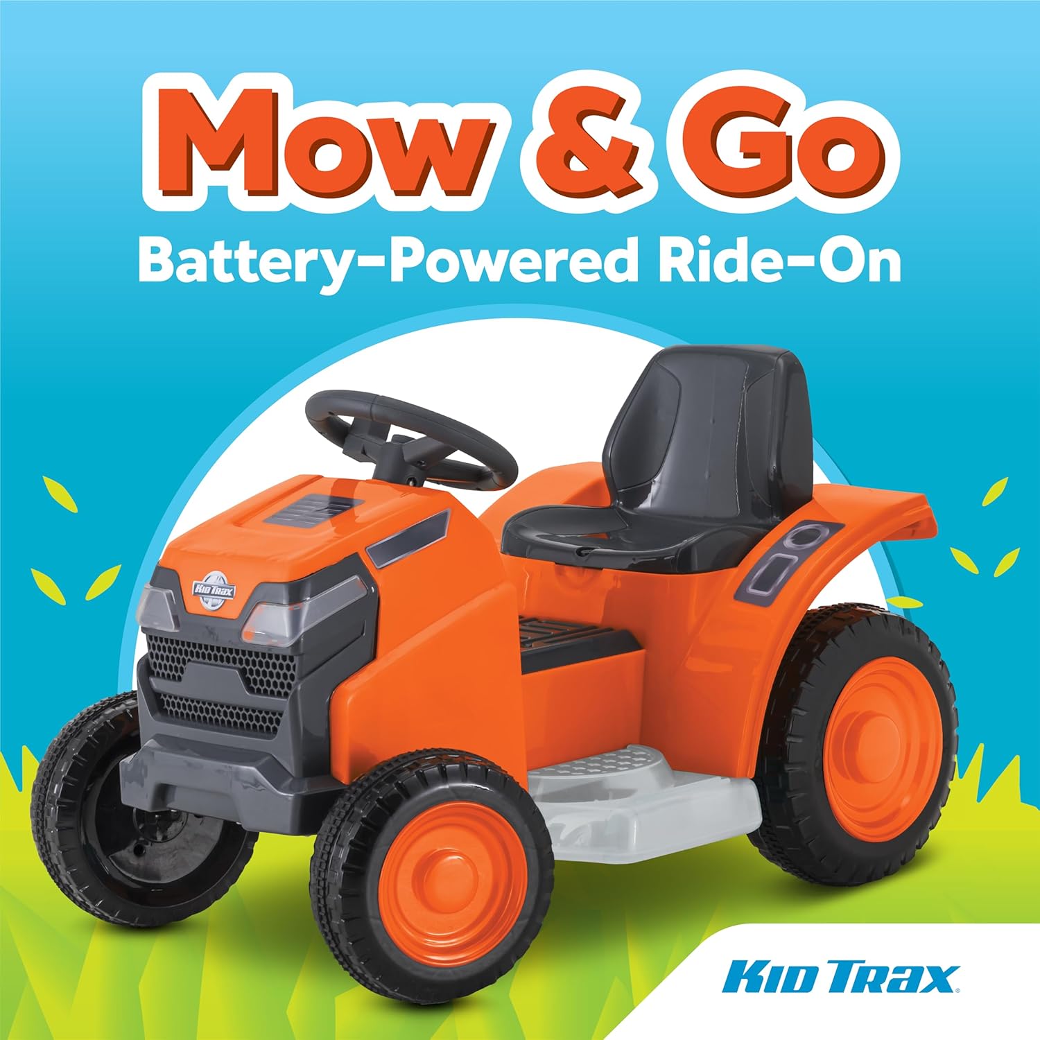 Kid Trax 6V Mow & Go Lawn Mower Orange