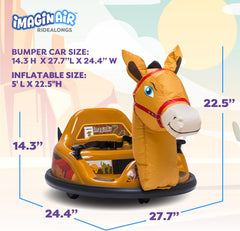 ImaginAir 6V Bumper Car with Auto-Inflated Brown Horse