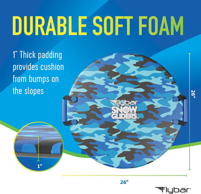 Flybar 26" Foam Saucer Snow Sled, Ages 5+, 110lb Capacity