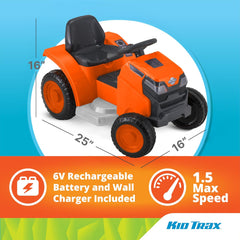 Kid Trax 6V Mow & Go Lawn Mower Orange