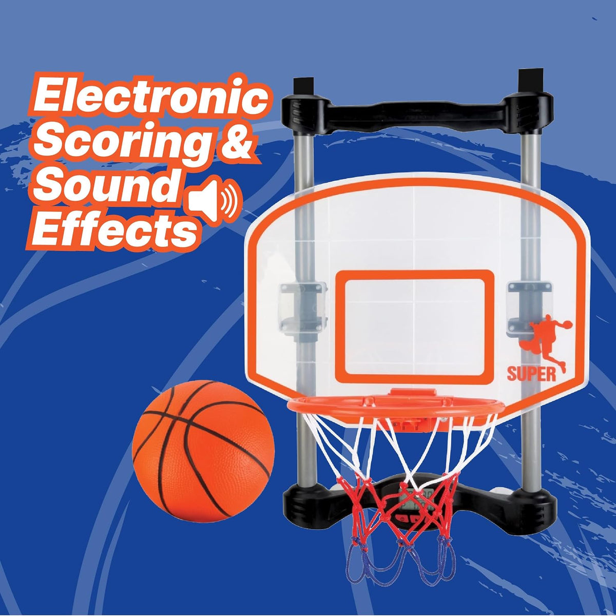 Over-the-Door Basketball Hoop, Shot Clock, Electronic Scoring & Sound