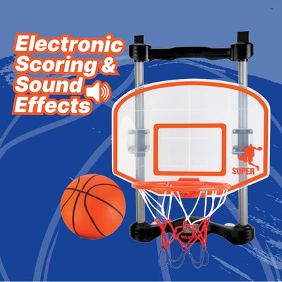 Over-the-Door Basketball Hoop, Shot Clock, Electronic Scoring & Sound