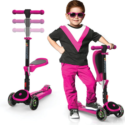 SKIDEE Kids 3-Wheel Scooter, Foldable, Adjustable, LED Light Wheels