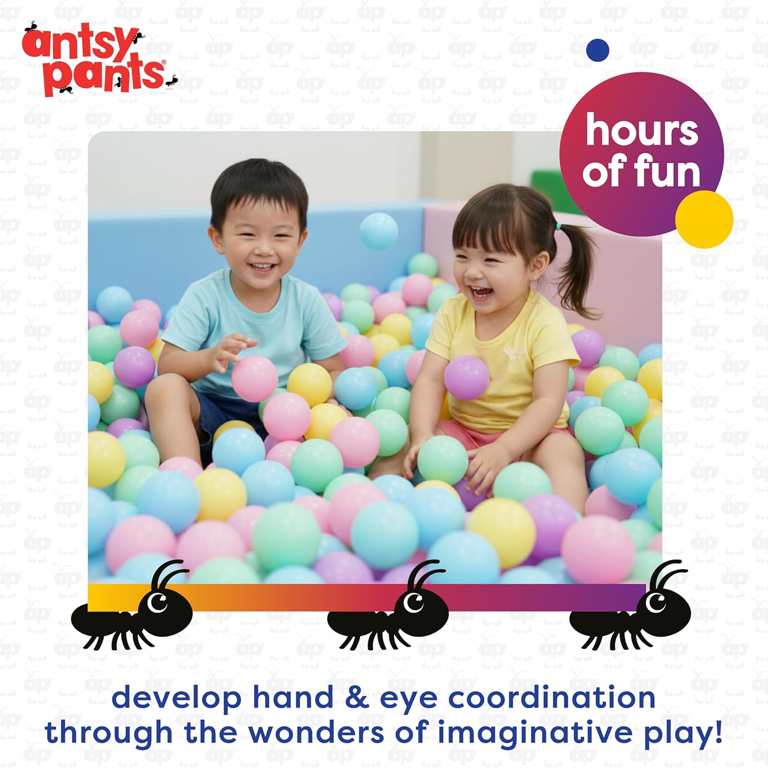 Antsy Pants 100 Ball Pit Balls, Non-Toxic Ball Pit for Toddlers 1-3