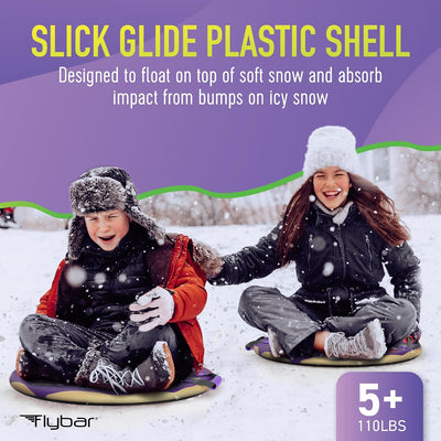 Flybar 26" Foam Saucer Snow Sled, Ages 5+, 110lb Capacity