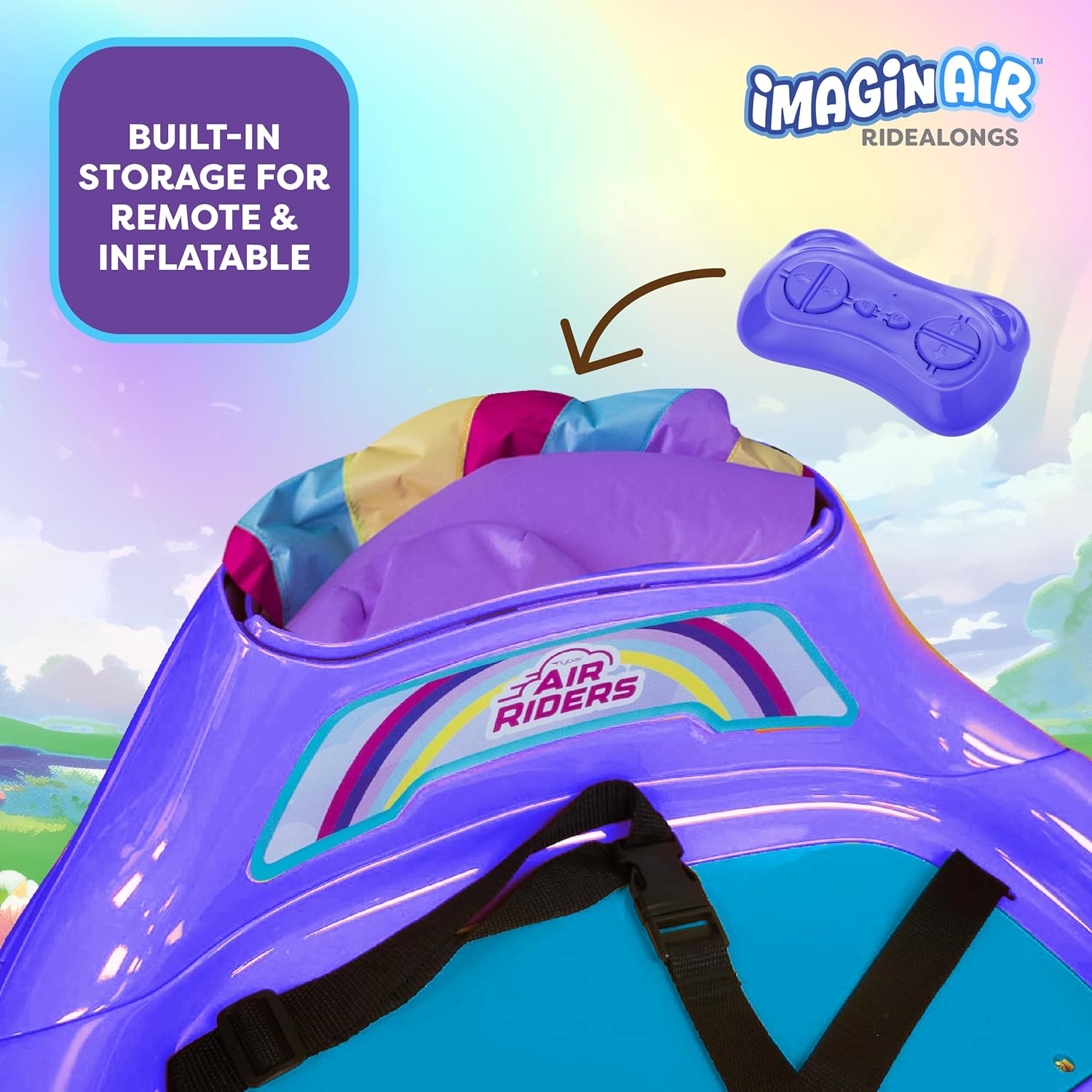 ImaginAir 6V Bumper Car with Auto-Inflated Purple Unicorn
