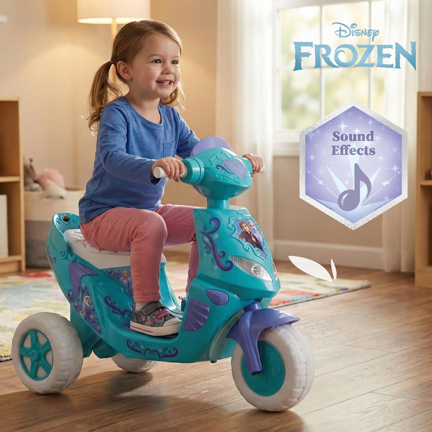 Kid Trax 6V Disney Frozen Kids Scooter Ride On Toy