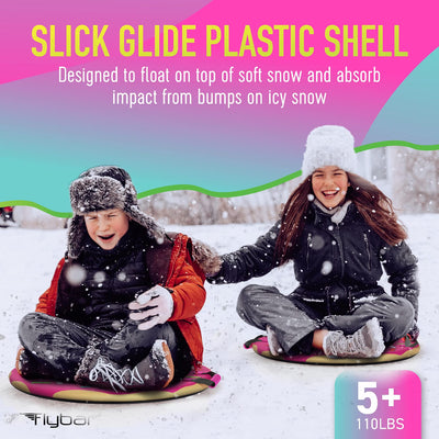 Flybar 26" Foam Saucer Snow Sled, Ages 5+, 110lb Capacity