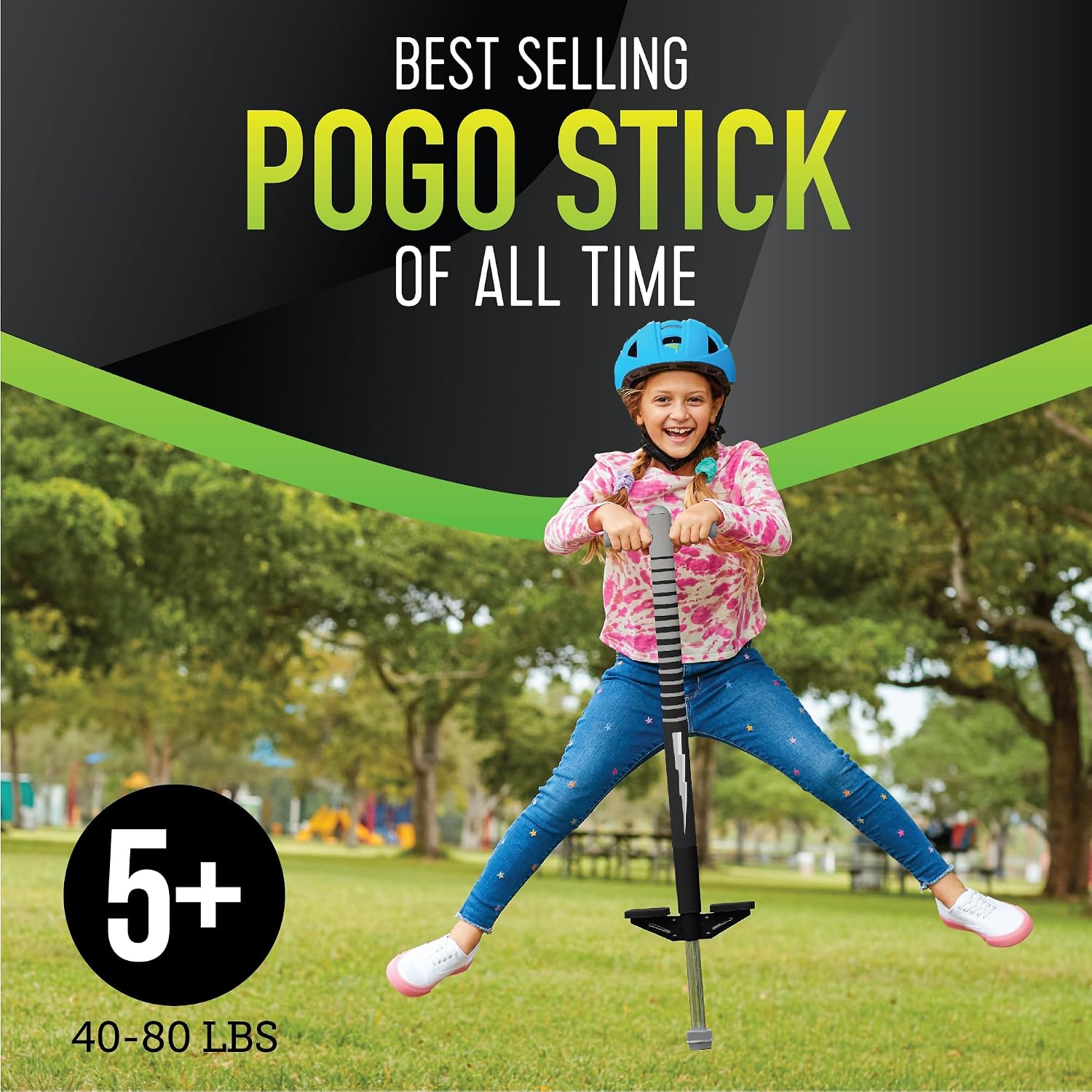 Original Foam Maverick Pogo Stick, Kids Ages 5+, 40-80lbs