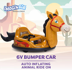 ImaginAir 6V Bumper Car with Auto-Inflated Brown Horse