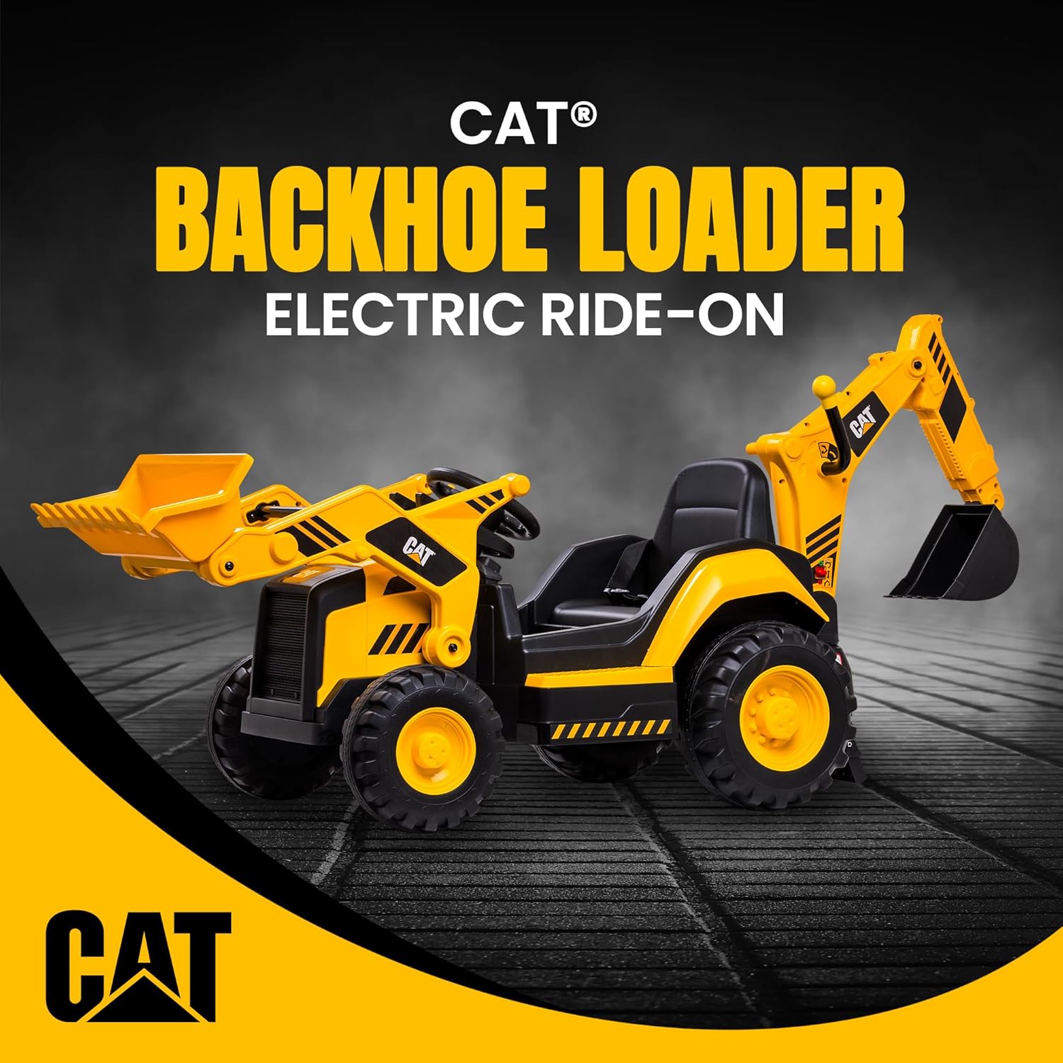 12V CAT Backhoe Loader Ride On Toy