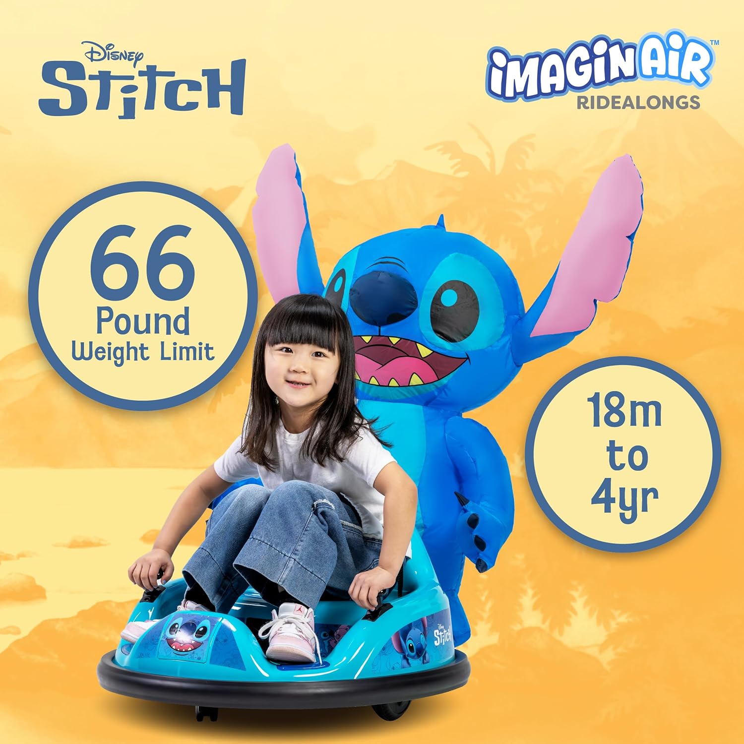 ImaginAir 6V Bumper Car with Auto-Inflated Stitch