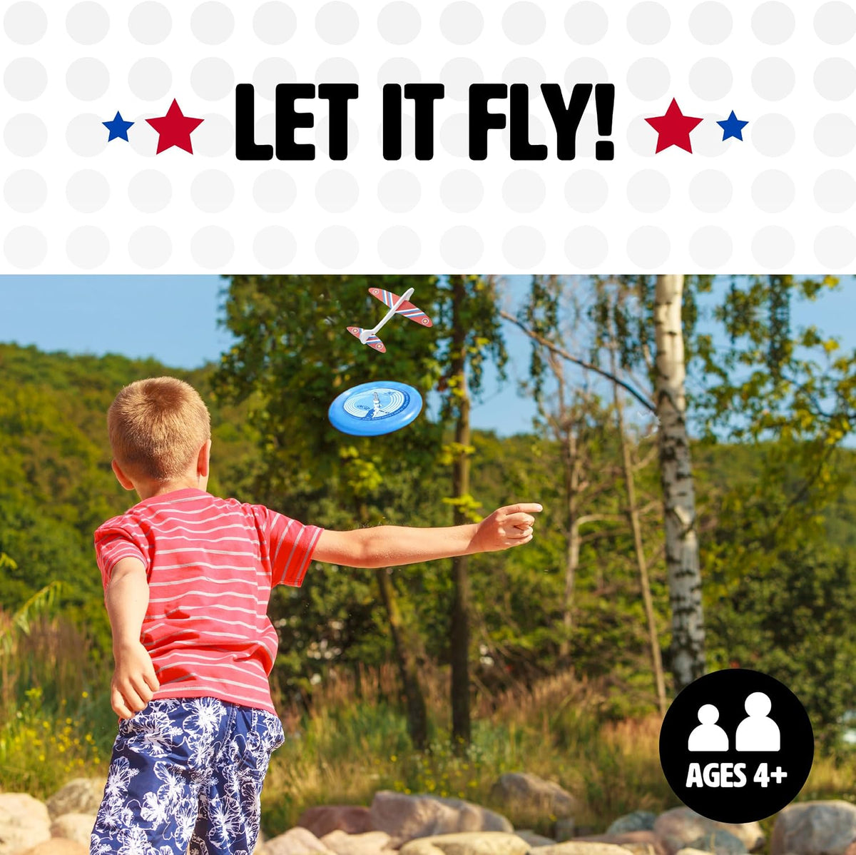 Sky High Flyer Flying Disc Airplane Launcher Toy, Ages 8+