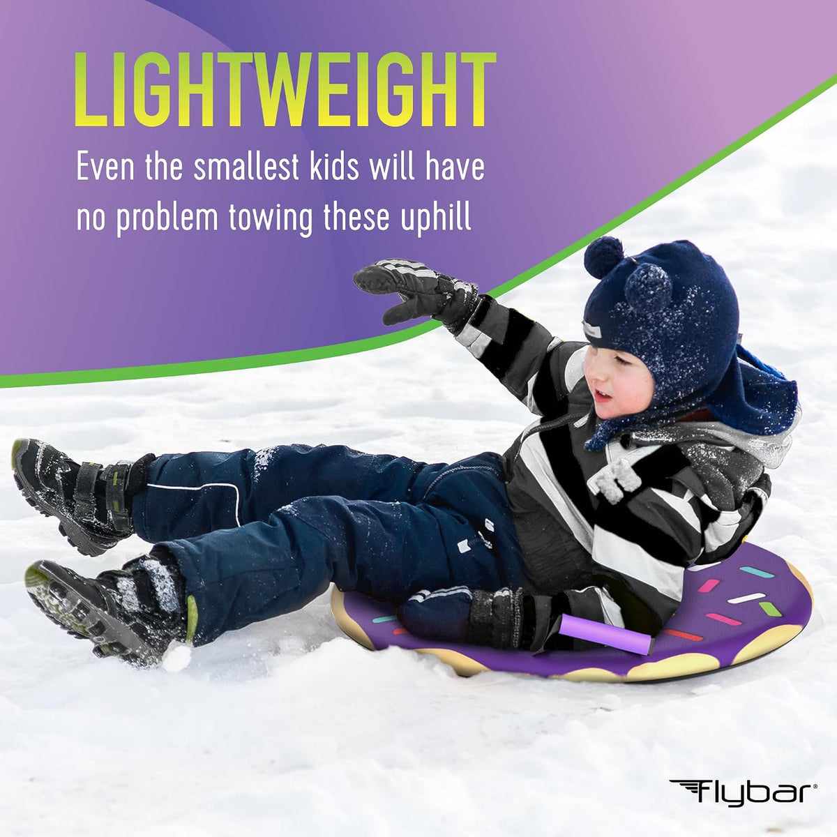 Flybar 26" Foam Saucer Snow Sled, Ages 5+, 110lb Capacity
