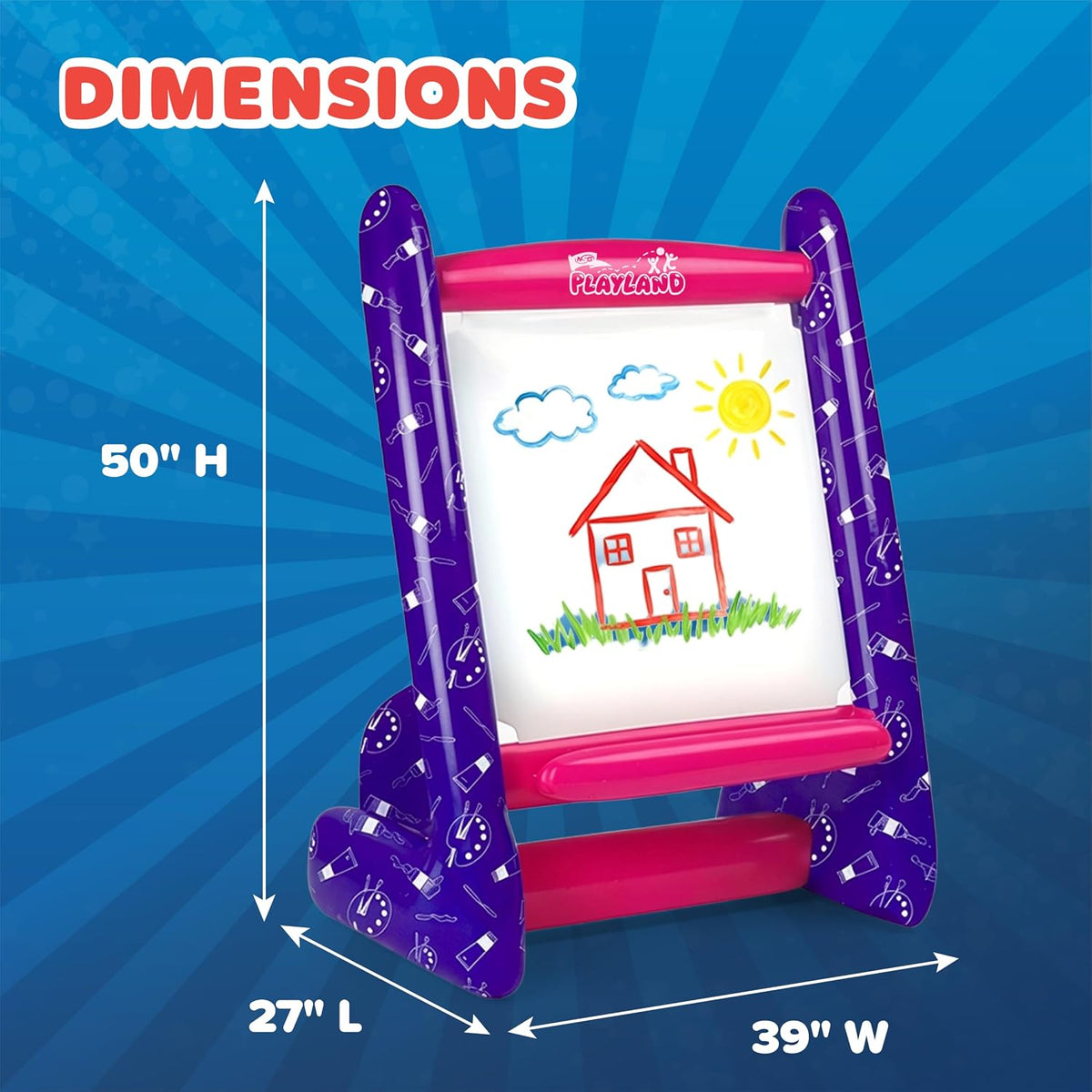 Inflatable Art Easel for Kids Ages 3+, Washable Paint Set