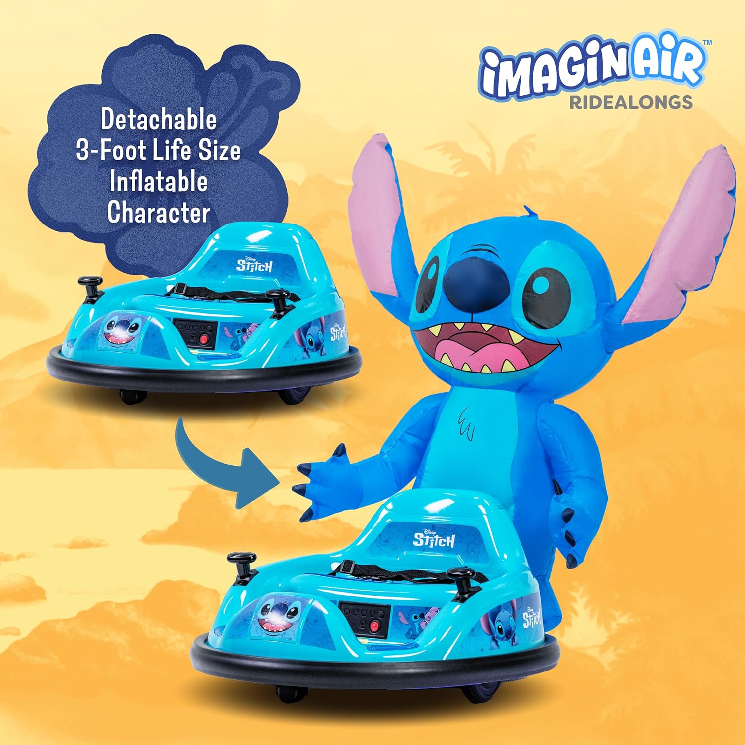 ImaginAir 6V Bumper Car with Auto-Inflated Stitch