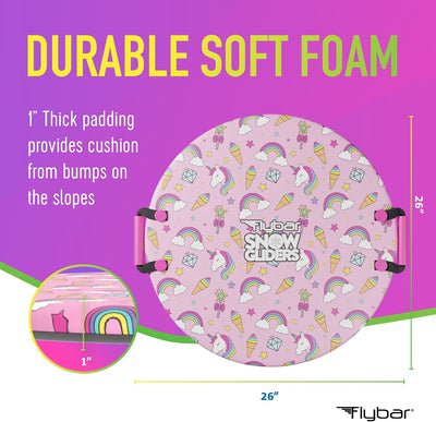 Flybar 26" Foam Saucer Snow Sled, Ages 5+, 110lb Capacity