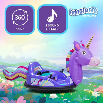 ImaginAir 6V Bumper Car with Auto-Inflated Purple Unicorn
