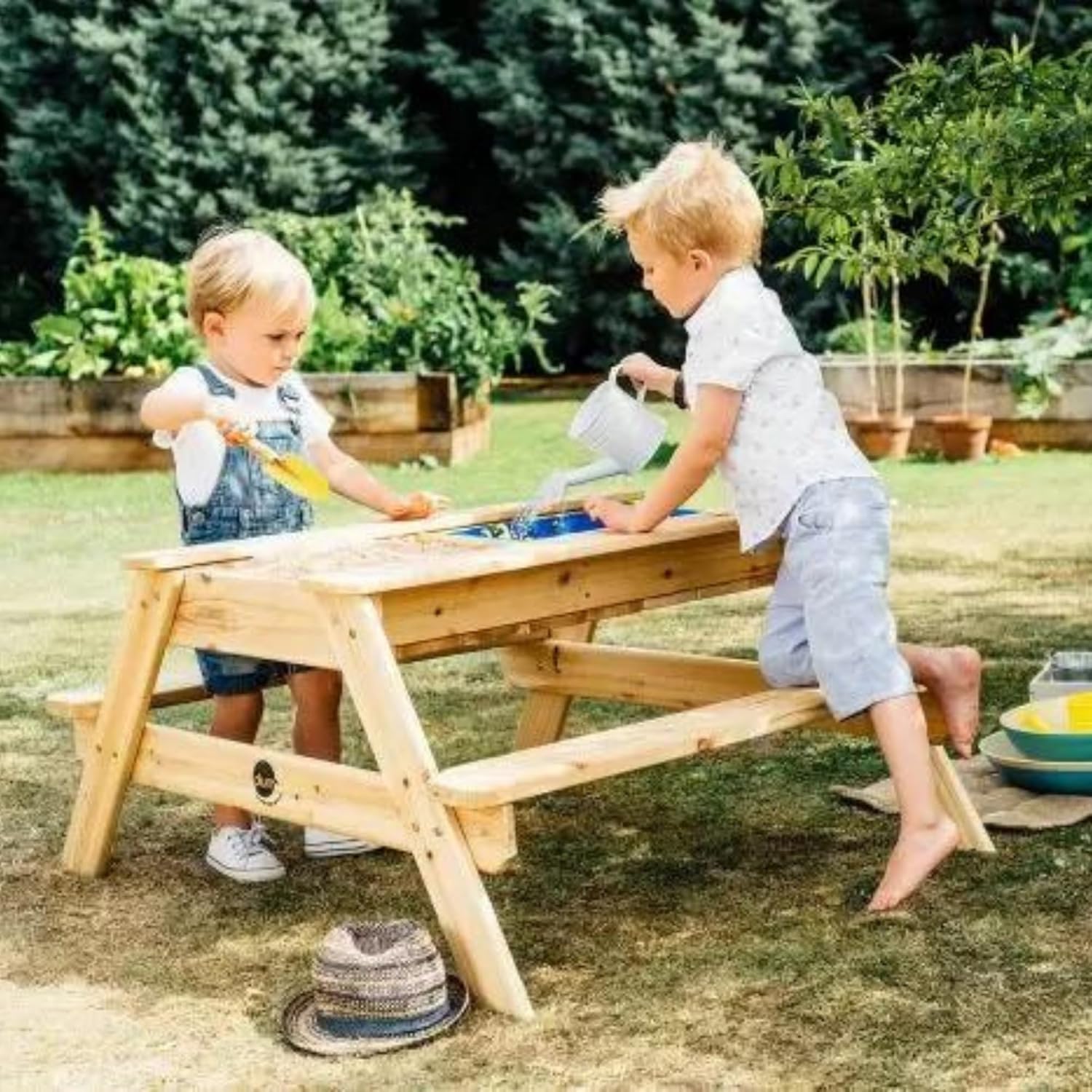 Plum® Surfside Wooden Sand and Water Picnic Table - Natural