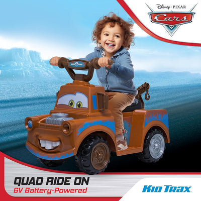 Kid Trax Toddler Disney Cars 3 Tow-Mater Electric Quad Ride-On