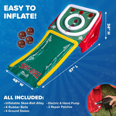 NSG Playland Inflatable Skee Ball Game for Kids & Family, 5FT