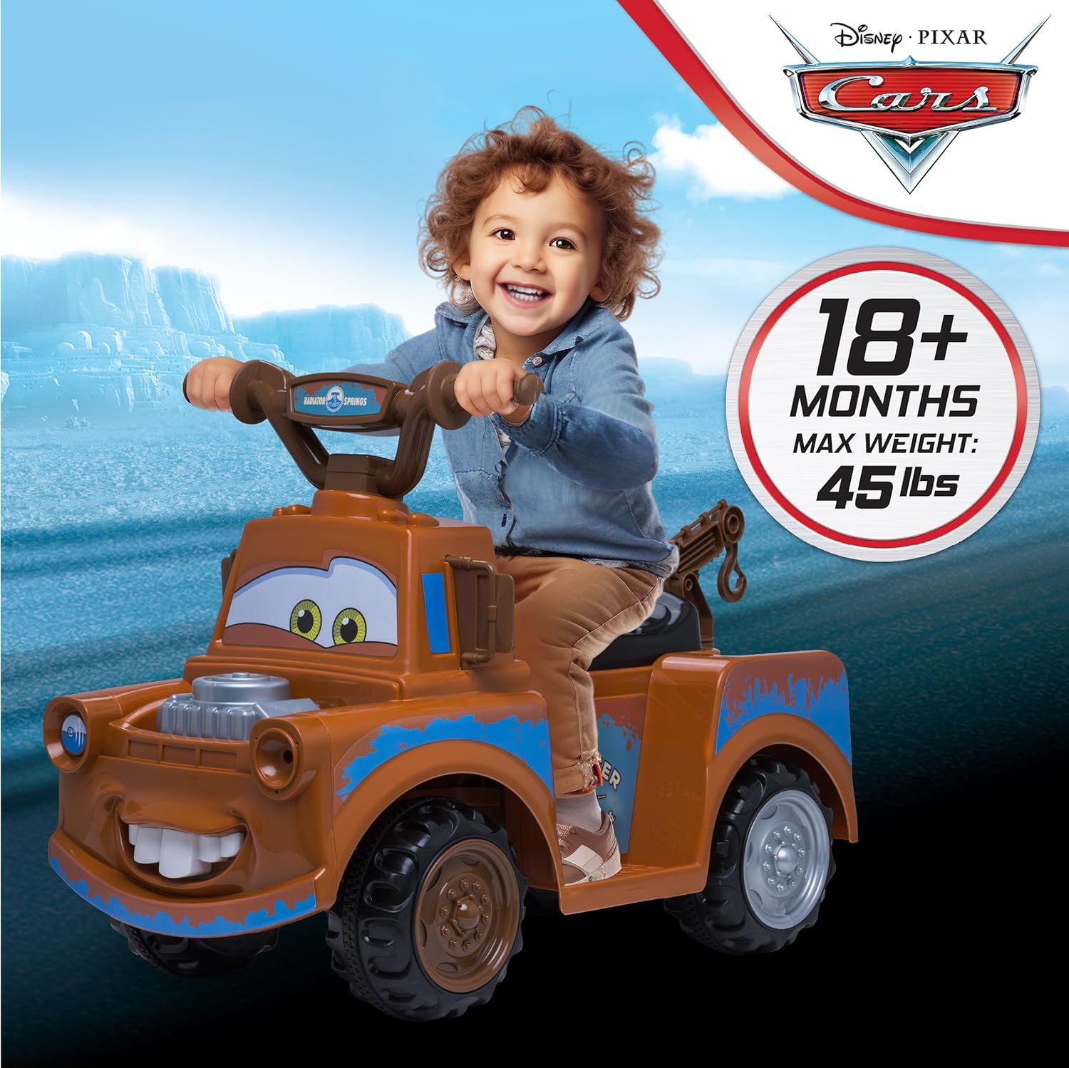 Kid Trax Toddler Disney Cars 3 Tow-Mater Electric Quad Ride-On