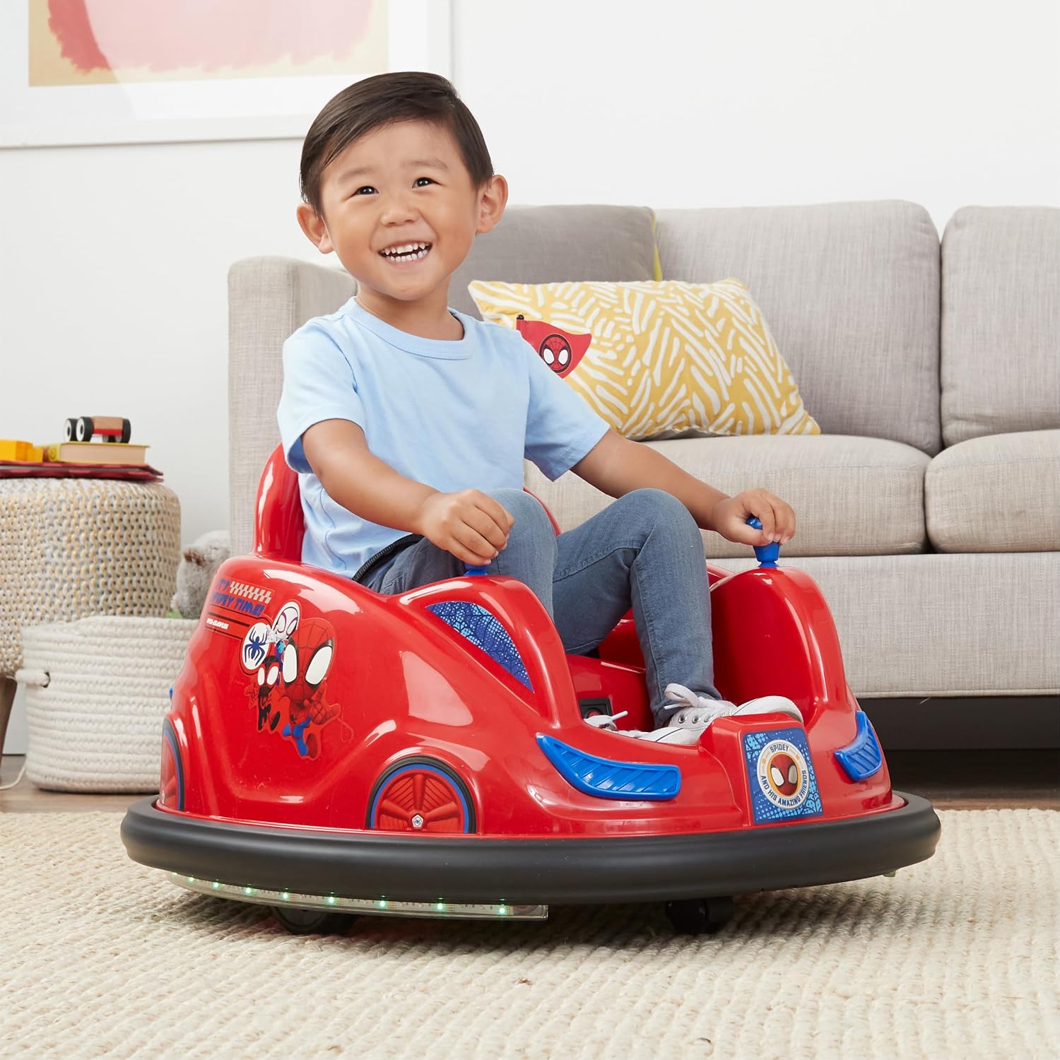 Flybar 6V Marvel Spidey Bumper Car Ride On Toy