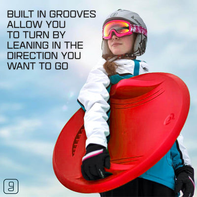 Gizmo Riders Supernova - Sleds for Kids, New Age Disc Sled with Integrated Lean Back Brake with Raised Safety Handles for Maximum Steering Control, Snow Sled, Holds 200lbs, Ages 3+