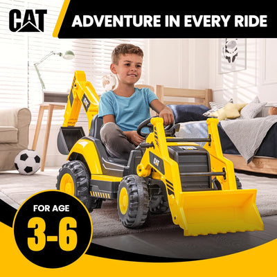 12V CAT Backhoe Loader Ride On Toy