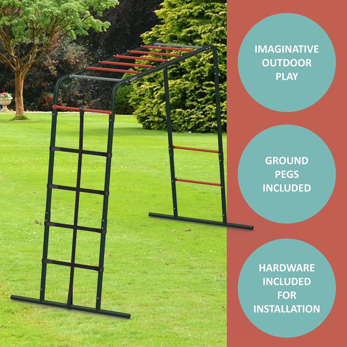 Plum Metal Monkey Bars Climbing Frame
