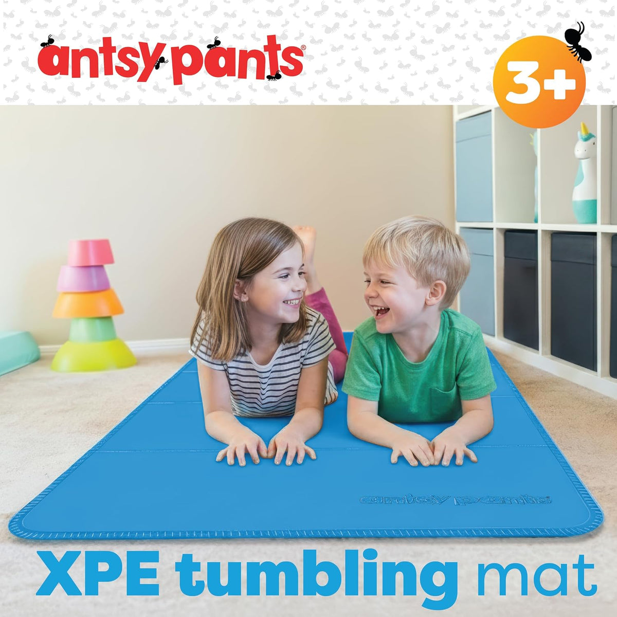 Antsy Pants XPE Foldable Play Mat for Kids, 5-Panel Gymnastics Mat