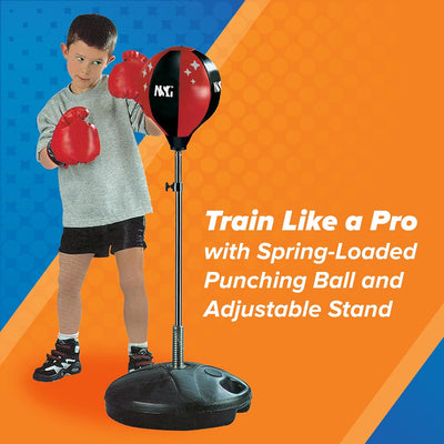 NSG Kids Freestanding Adjustable Height Boxing Set