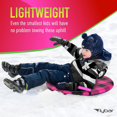 Flybar 26" Foam Saucer Snow Sled, Ages 5+, 110lb Capacity