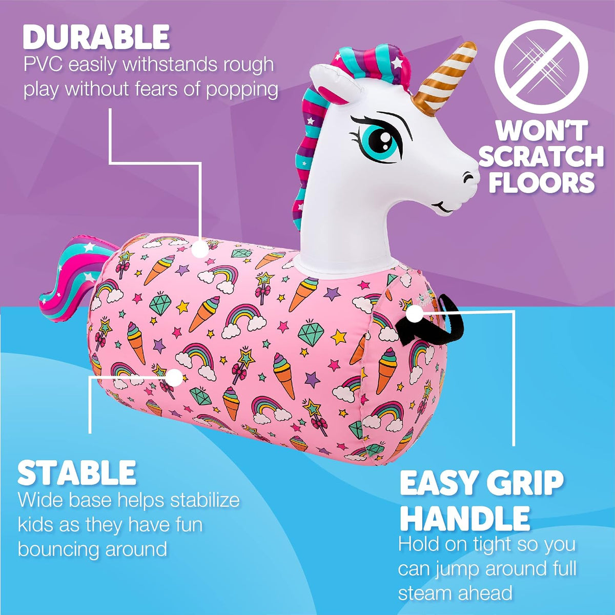 WADDLE Hip Hopper Inflatable Dog Bouncer, Ages 2+, 85lb Capacity