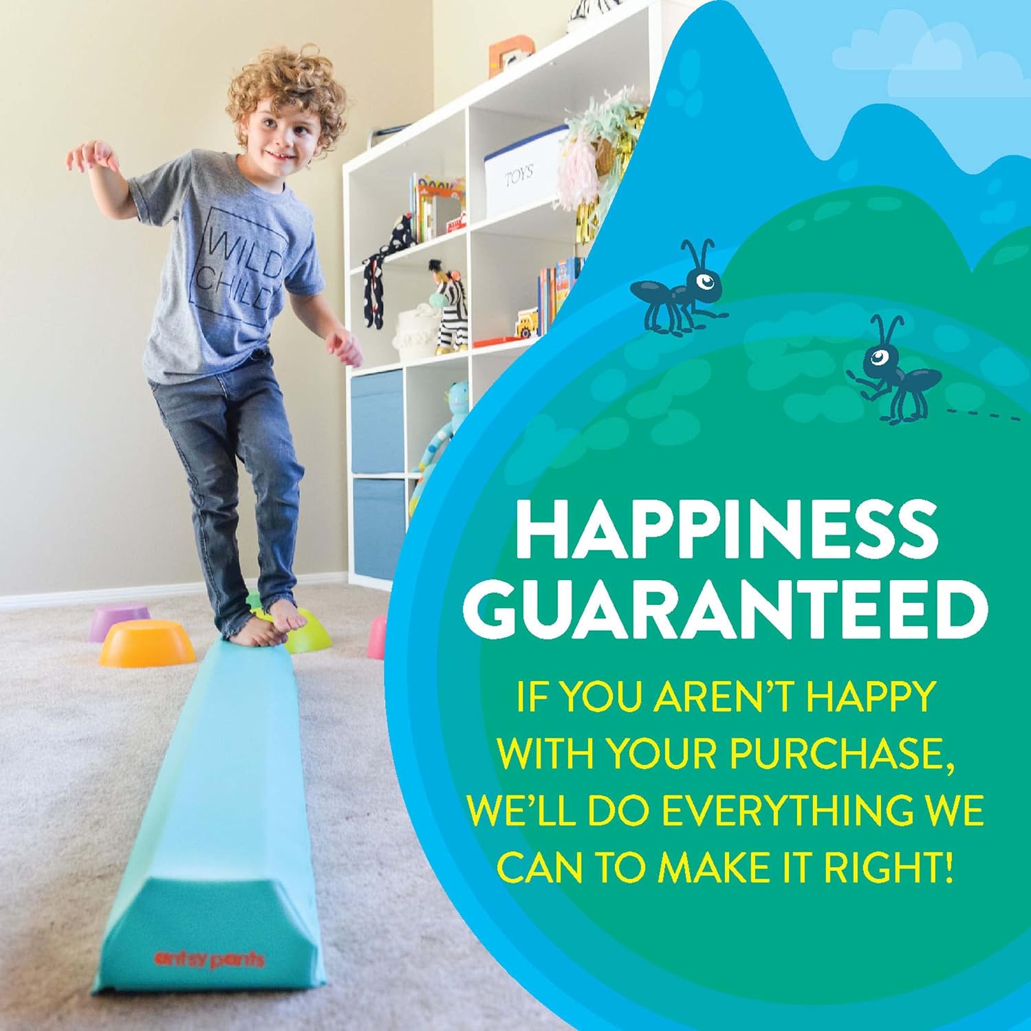 Balance Beam – Portable Gymnastics Beam, Gymnastics Equipment for Home with Anti-Slip Base, Lightweight/Extra Firm, Holds Up to 200lbs, Toddler to Adult Age