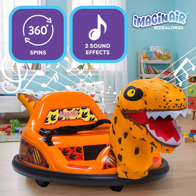 ImaginAir 6V Bumper Car with Auto-Inflated Orange Raptor