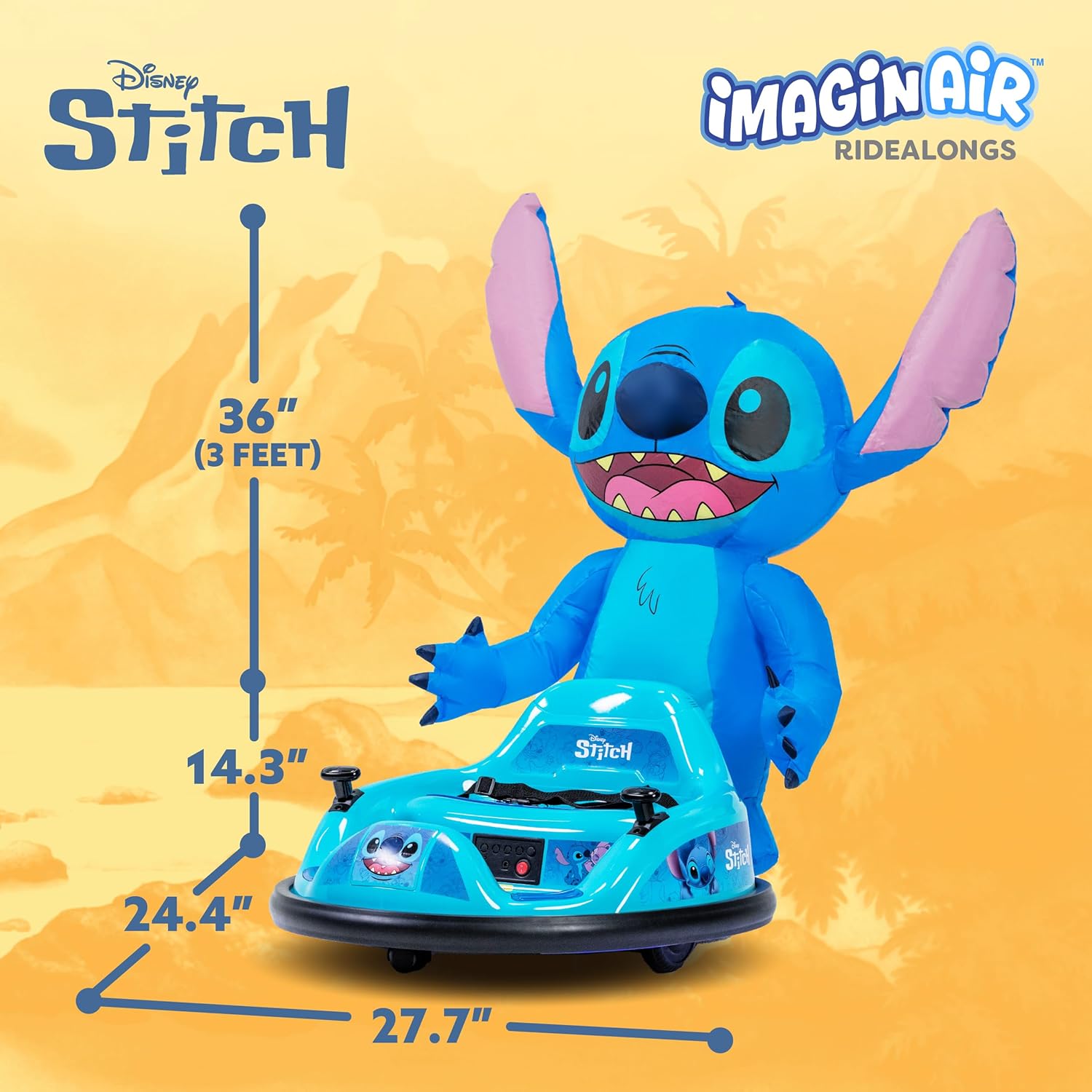 ImaginAir 6V Bumper Car with Auto-Inflated Stitch