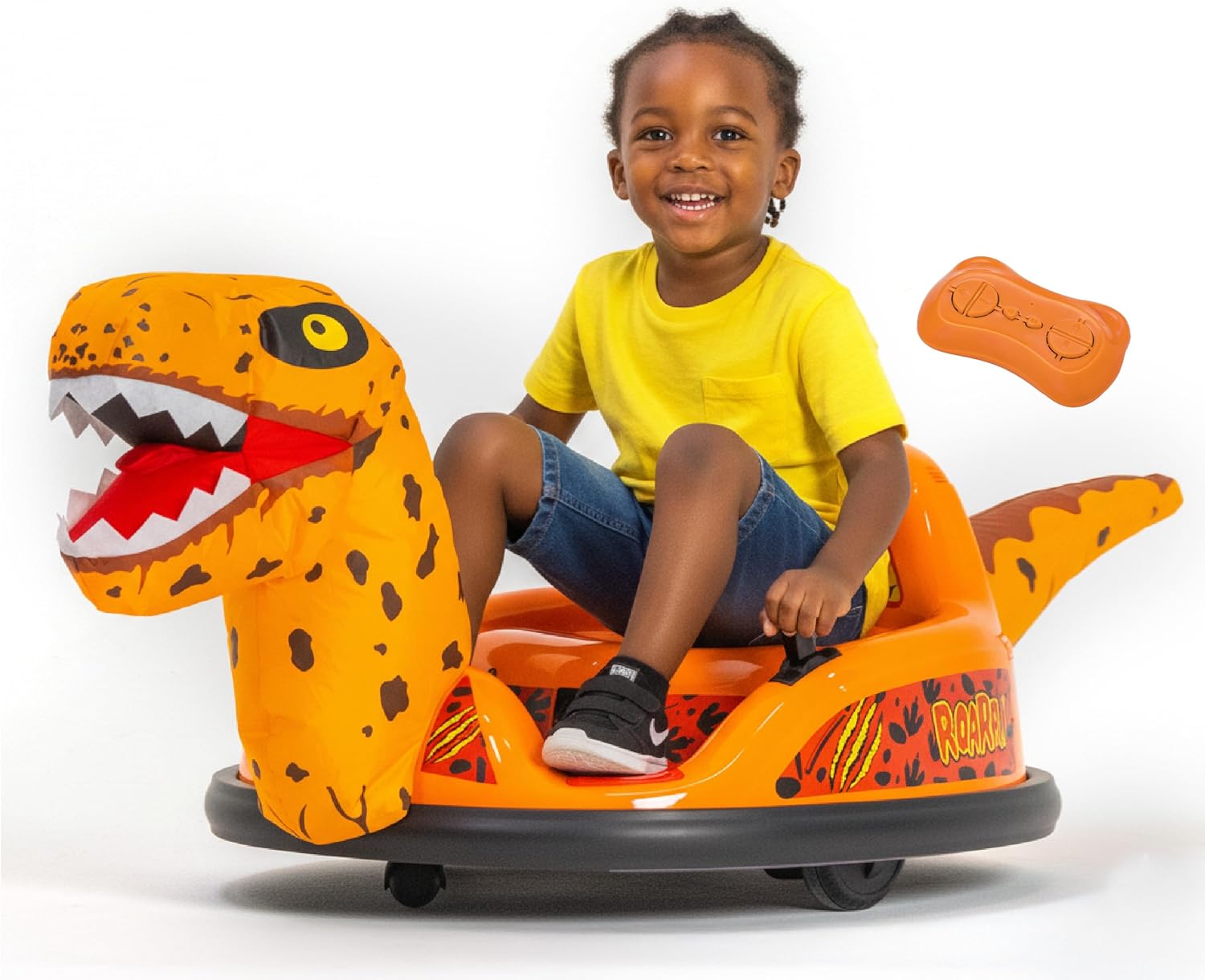 ImaginAir 6V Bumper Car with Auto-Inflated Orange Raptor