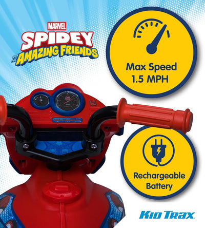 Kid Trax 6V Marvel Spiderman Disney Junior Toddler Bike