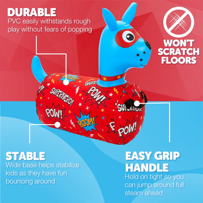 WADDLE Hip Hopper Inflatable Dog Bouncer, Ages 2+, 85lb Capacity