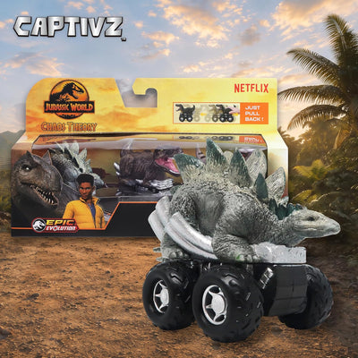 Jurassic World Chaos Theory Zoom Riders 3 Mystery Dinosaur Toys for Kids 3+