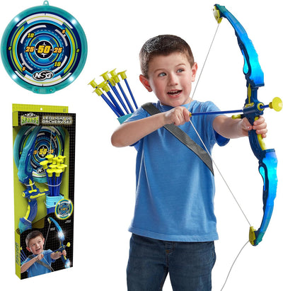 LED Light-Up Archery Bow & Arrow Set, 10 Suction Cup Arrows, LED Target, Ages 6+