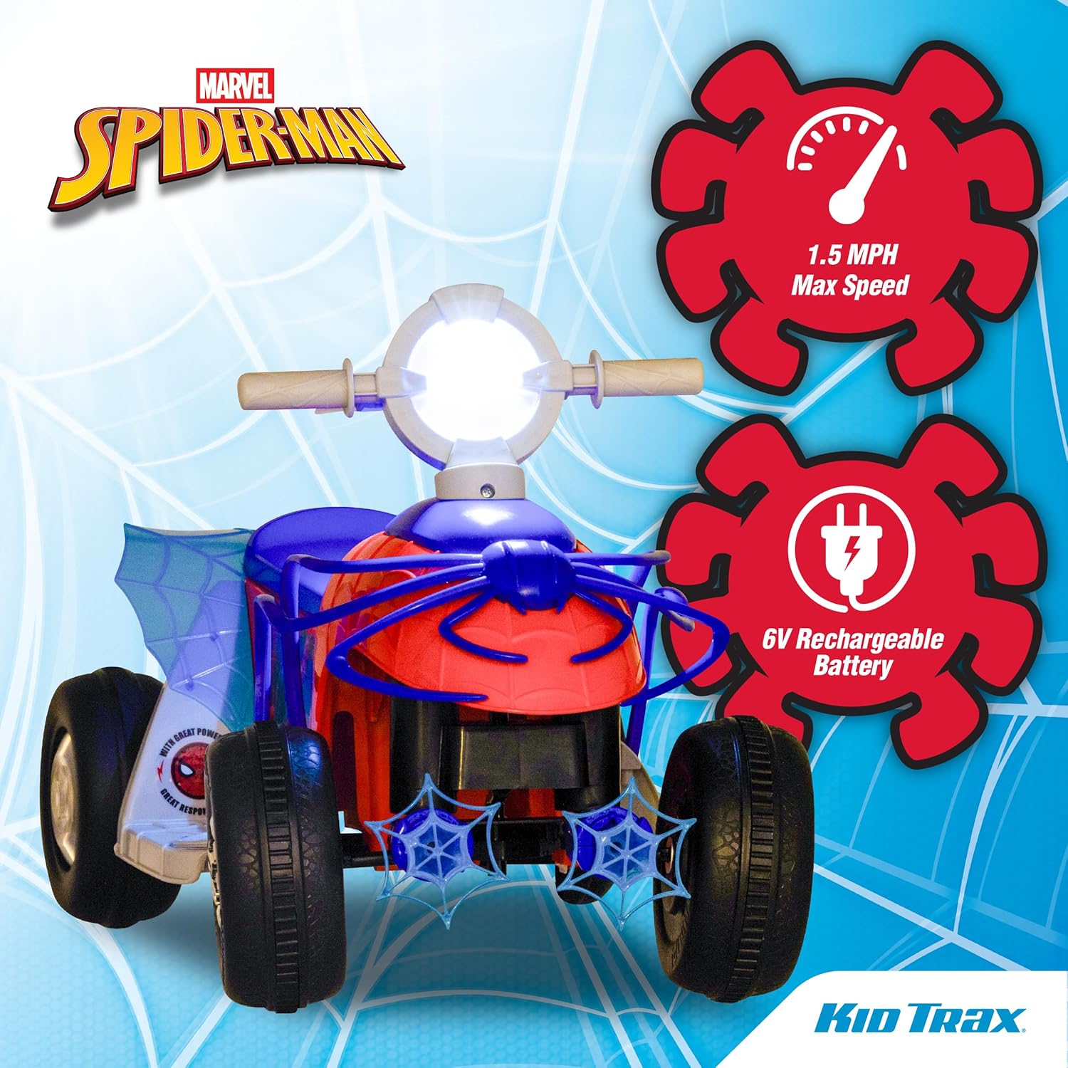 Kid Trax Toddler Marvel's Spider-Man Premium Toddler Quad Ride-On