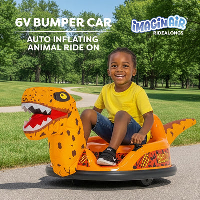 ImaginAir 6V Bumper Car with Auto-Inflated Orange Raptor