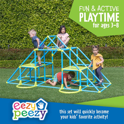Mega Pyramid Monkey Bars Climbing Tower, Ages 3-8, Blue/Green